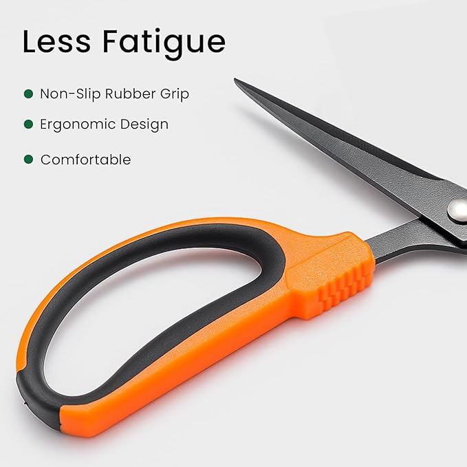 GROWNEER 6 Packs Trimming Scissors Teflon Coated Non Stick Blades Pruning Shears Gardening Hand Pruning Snips with Straight Stainless Steel Precision Blade