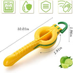 Yellow/Green Lemon Squeezer, Premium Hard Plastic Material Hand Juicer Lemon Squeezer, Kitchen 2-in-1 Lemon Squeezer - Durable and Easy to Clean - Kitchen Essentials, Citrus Juicer (1, Yellow, Large)