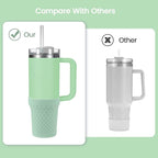 Silicone Boot for Stanley, Cup Bottom Protector Sleeve Accessories for Stanley Quencher H2.0 FlowState Tumbler 20oz/30oz/Stanley Adventure Quencher Tumbler 24oz (Light Green)