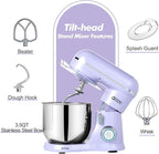 Kitchen in the Box Stand Mixer, 3.5 QT Small Kitchen Electric Stand Mixers, 10-Speed Portable Lightweight Dough Mixer for Daily Use with Egg Whisk, Dough Hook, Beater (Lavender Purple)
