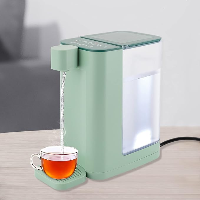 Instant Hot Water Dispenser, 1600W 110V 3L Electric Tea Kettle Large Water Boiler Maker Countertop Water System Dispenser Adjustable 5 Temperatures &2 Water Outputs for Homes Offices Schools (Green)