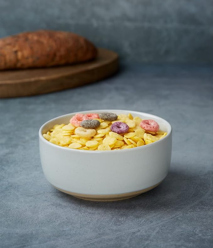 famiware Milkyway Cereal Bowl, Soup Bowls for 4, 25 Ounce Bowls Set for Kitchen, Bowl Set for Cereal Soup Rice Pasta Salad Oatmeal, Light Gray