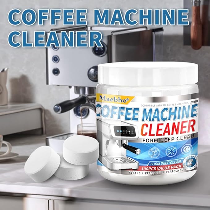 100-Tabs Coffee Maker Cleaner Tablets,Espresso Coffee Machine Descaler Cleaning Tablets Compatible with Keurig, Ninja, Breville, Delonghi, Nespresso, Miele - Deep Descaling & Cleaning