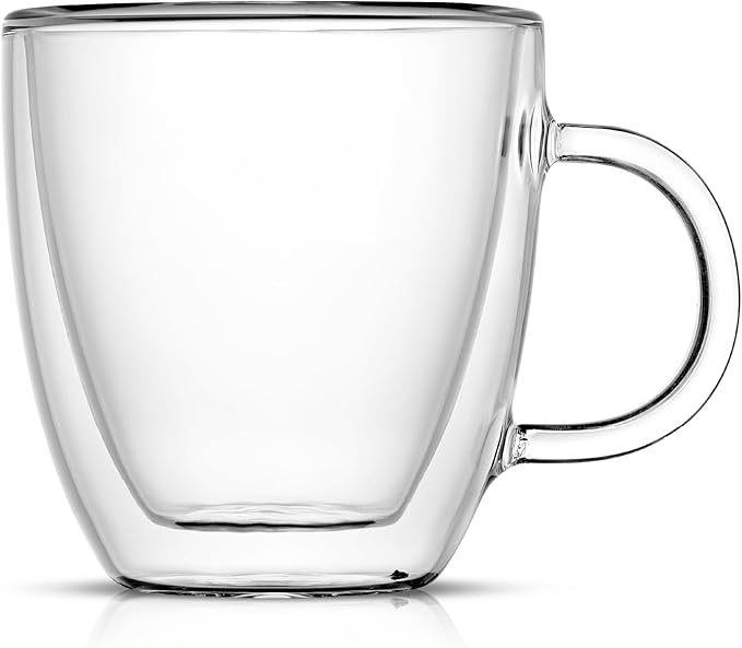 JoyJolt Savor Double Wall Insulated Glasses Espresso Mugs (Set of 2) - 5.4-Ounces