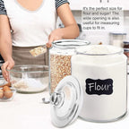 1.5 Gallon Glass Canister, 2 Pack Cookie Jar & Candy Jar with Airtight Lid, Heavy Duty Glass Canisters for Kitchen, Suitable for Flour, Sugar, Rice, Pasta, Beans, Laundry Room Storage