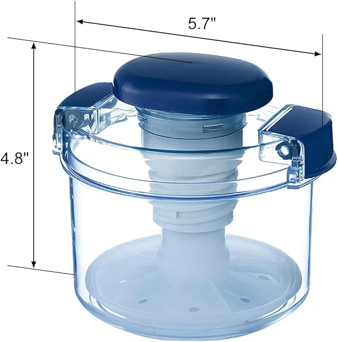 Instant Pickle Maker Vegetable Press Tsukemono Container Round Made in Japan BPA Free (Blue 0.8L)