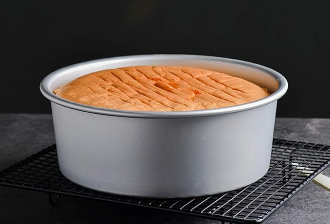 Tosnail 2 Pack 8-Inch Aluminum Round Cake Pan with Removable Bottom