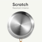 CAROTE 10" Tri-Ply Stainless Steel Frying Pan, Non-Toxic Fry Pan Egg Pan Omelet Pans, Oven Safe, Induction, Ceramic and Gas Cooktops Compatible, Silver