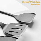 Silicone Cooking Utensils Set, Heat Resistant and large Non Stick Spatulas & Spoons for Kitchen, Ideal BPA Free Kitchen Turners for Frying, Mixing,Serving,Draining,Turning