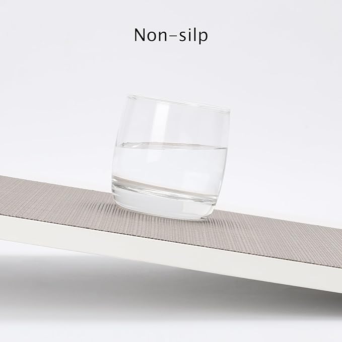 Myir JUN Placemats Set of 6, Vinyl Woven Placemats Place Mats Indoor Washable Table Mats Non-Slip Place mats for Dining Table (Golden Silver, Set of 6)