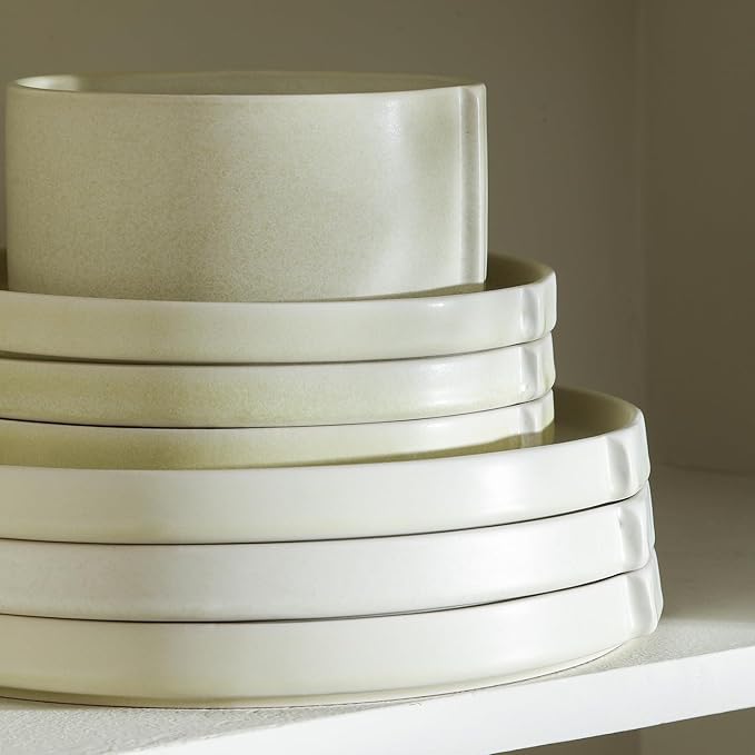 Stone Lain Bao 24-Piece Dinnerware Set Stoneware, Plates and Bowls Set, Dishwasher and Microwave Safe, Dish Set for 8, Beige