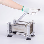 Rismonar French Fry Cutter Stainless Steel Potato Slicer With 1/2in 1/4in 3/8in Blade for Carrots Cucumbers Vegetables (Green, Machine + 1/2)