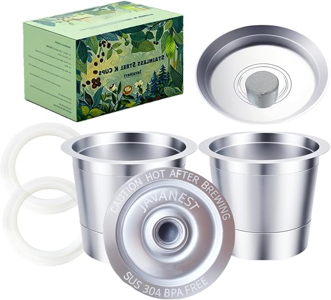 Reusable K Cups for Keurig 1.0, Stainless Steel Reusable Coffee Pods for Keurig, Keurig Reusable Pods, Refillable Coffee Filter, Eco-Friendly, BPA-Free (2 * new for Keurig 1.0)
