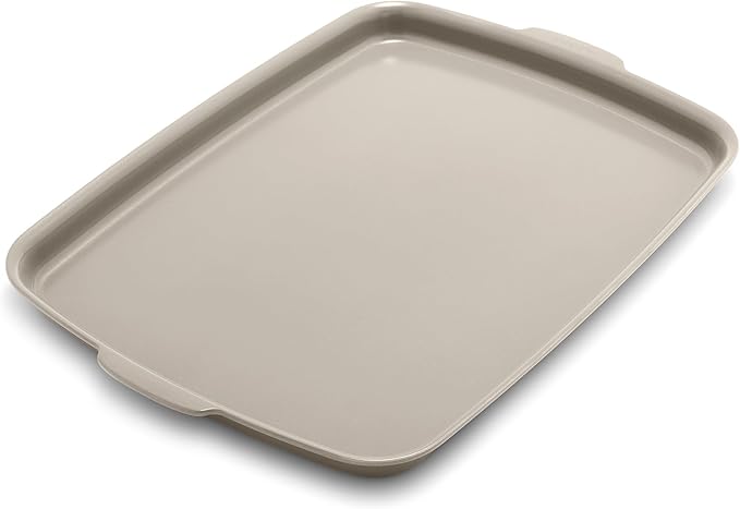 GreenPan Premiere Ovenware Healthy Ceramic Nonstick 18" x 13" Half Rectangular Baking Pan, PFAS-Free, Warp-Free Bakeware, Durable Quick Heating Tray, Oven Safe to 600F, Dishwasher Safe, Taupe