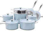Nuwave Lux 13-Piece Premium Cookware Collection, Healthy G10 Duralon Blue Ceramic Nonstick, Ultra Durable, PFAS-Free, Lightweight & Works on All Cooktops