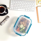 GC Glass Food Storage Containers with Airtight Lids-Glass Meal Prep Containers/Bento Box/Microwave Freezer Dishwasher Safe-Glass Lunch Box for Kitchen,Stackable,Large Capacity, BPA Free