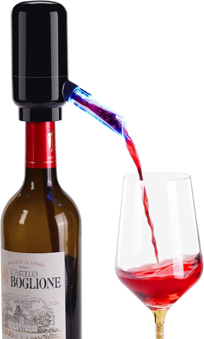 Electric Wine Aerator Pourer,Portable One-Button Wine Dispenser Machine and Wine Decanter Multi-Smart Automatic Filter Wine Pourer for Red Wine,Best Wine Gifts for Women and Wine Lovers