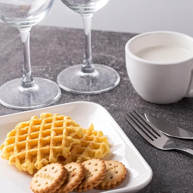 DELLING 8in White Rectangular Serving Plates-Large Serving Platter Set Salad Plates - Big Serving Trays for Parties Meat, Sushi, Dinner Plate Oven Safe Dinnerware Set of 3