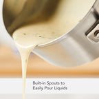 KitchenAid Saucepan with Pour Spouts, 1 Quart, Brushed Stainless Steel, 71018