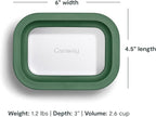 Caraway Mini Rectangle Food Storage Container - 2.6 Cup Glass Storage Container for Food - Non-Toxic Ceramic-Coated Glass - Air Release Technology - Compact & Stackable Design - Sage