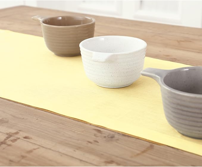 Solino Home Linen Yellow Table Runner 120 Inches Long - 100% Pure Linen 14 x 120 Inch Table Runner for Summer - Fete