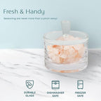 Clear Salt Cellar with Lid, 7oz Crystal Glass Salt Box Salt and Pepper bowls, Salt Container Holder for Kitchen, Storage Container for Candies, Coffee, Sugar