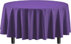 Party Solids 12-Pack Premium Plastic 84-Inch Round Tablecloth - Purple