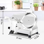 Meat Slicer10-inch 340W Home Use and for Commercial Electric Food Slicer with Chromium-plated Steel Blade and Built-in Sharpening Stone Easy to Clean Adjustable Thickness Cuts Meat Bread and Cheese