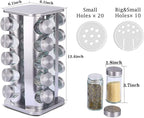 KALINCO Revolving Spice Organizer - 20-Jar Spice Carousel Tower - Cabinet Spice Rack