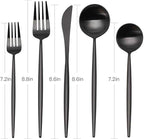 Matte Black Silverware Set, sharecook 20-Piece Stainless Steel Satin Finish Flatware Set Service for 4, Kitchen Utensil Set, Tableware Cutlery Set for Home and Restaurant