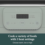 6 Quart Programmable Slow Cooker Removable Healthy Nonstick Pot - Small Kitchen Appliance for Family Dinners - Serves 6+ People - Heat Settings: Keep Warm Olive