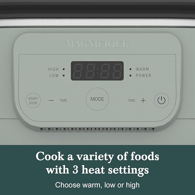 6 Quart Programmable Slow Cooker Removable Healthy Nonstick Pot - Small Kitchen Appliance for Family Dinners - Serves 6+ People - Heat Settings: Keep Warm Olive