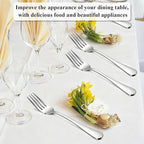 Berglander Salad Forks Set 24pcs, Stainless Steel 7.28" Dessert Forks, Flatware Silverware Fork for Home Kitchen, Restaurant, Hotel, Dishwasher Safe