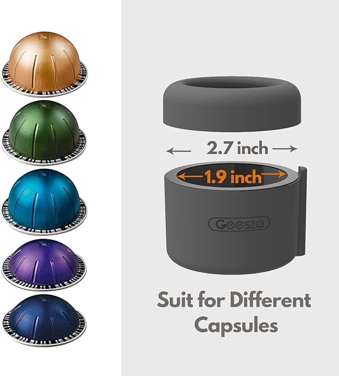 Easy-Seal Coffee Capsule Refill Kit for Nespresso Vertuoline with a Brush, Scoop, Reusable Capsule Holder, and 80 Premium Foil Seals