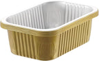 Aluminum Foil Pans, Heavy Duty Aluminum Pans, Disposable Aluminum Pans,Gold Foil Pans, Deep Container for Heating, Baking, Cooking, BBQs, Parties,Storing,Catering (930ml/31.4oz 5 Pack)