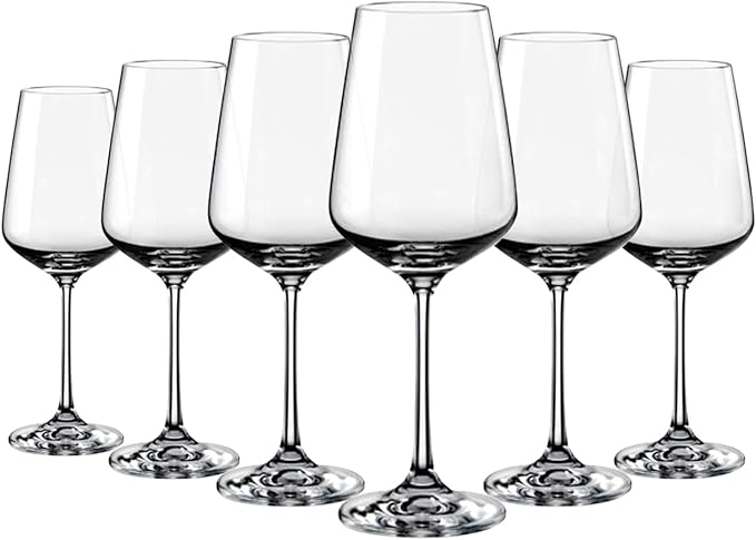 KOXIN-KARLU Unbreakable Classic 18 ounce All-Purpose Plastic Stem Wine Glasses Acrylic Glasses, Set of 6 Clear