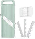 Narrow Mandoline Slicer for Kitchen – Professional Slicer Vegetable Cutter Japanese Mandoline Slicer with Interchangeable Stainless Steel Blades – Food Manual Slicer Handheld Mandoline Slicer