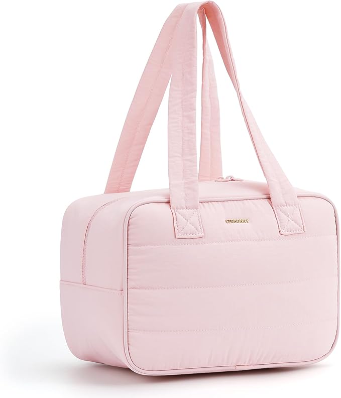 Lunch Bag Women，Freezable Lunch bag，Built-in Ice Pack Small Cooler，Cute Lunch Bags for Women,Waterproof and Durable，Suitable for Work, Picnics, Travel, and Meal Preparation（Light Pink）