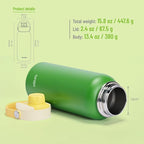 32oz Water Bottle with Comfort Grip Handle, Gym Water Bottle, Insulated Steel Water Bottle with Wide Mouth, No Straw