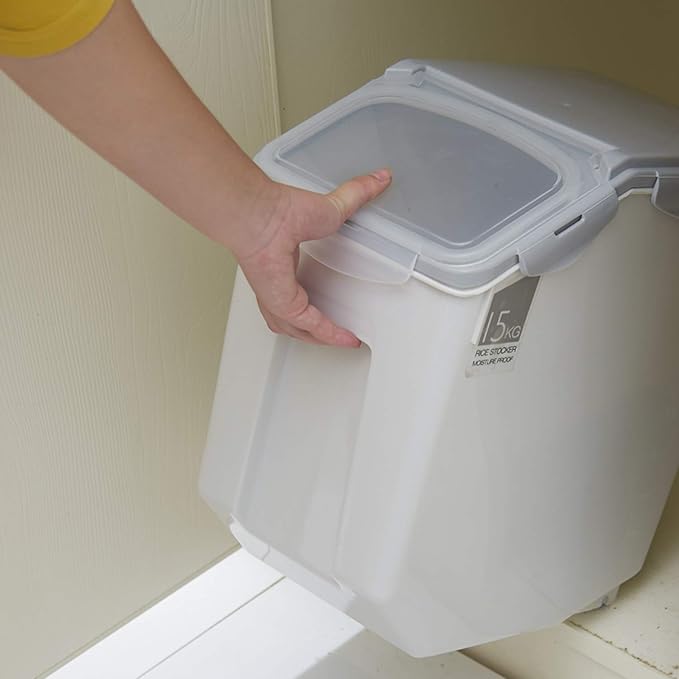 2-Pack 15L/4 Gallon Airtight Food Storage Containers with Locking Lids – Leakproof Dry Dog Food Rice Grain Bin for Kitchen Pantry Organization (507oz)