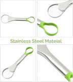 3-in-1 Avocado Slicer Tool, Emptycolor Stainless Steel Avocado Cutter, Pitter & Peeler, Multi-Function Avocado Tool for Slicing, Scooping, and Pit Removal, Kitchen Gadget with Green Plastic Handle