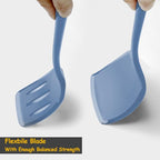 Silicone Spatula Set, 600°F Heat Resistant Silicone Spatula Turner Flipper for Cooking, Non Stick and Non Scratch Kitchen Utensils for Eggs & Pancakes, 4 Pack,Starry Blue