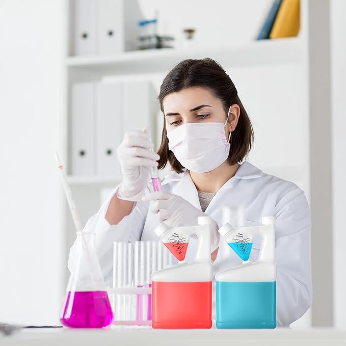 2 Pcs 64 oz Measure Container Tip and Pour Measuring Containers Plastic Measuring Bottle, up to 4oz Measuring Capacity