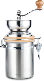 Easyworkz Manual Coffee Grinder - Adjustable Settings, Airtight Canister - Coffee Bean Mill Tool for Kitchen, Hand Crank Coffee Grinder