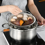 2Pcs Stainless Steel Steamer Basket with Handle - Versatile Food Steaming Rack for Rice Dumplings Vegetables and More Ideal for Home Cooking