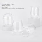 KOXIN-KARLU Classic 18-ounce Acrylic Stemless Wine Glasses, Unbreakable Mixed Drinkware Plastic Tumbler, set of 8 Clear