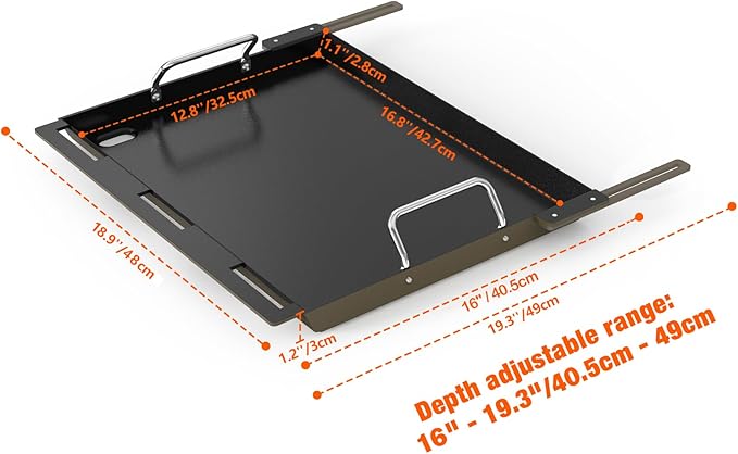 Stanbroil Full Size Griddle Insert for Most 2-Burner Gas Grill, Universal Flat Top Griddle for Weber, Royal Gourmet, Napoleon, Char-Broil, Cuisinart, Nexgrill, Dyna-Glo, Monument Grills and More