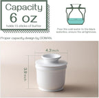DOWAN Porcelain Butter Crock, French Butter Dish for Fresh Spreadable Butter, Butter Keeper with Water Line, No More Hard Butter, Housewarming Gift for Butter Lovers, White