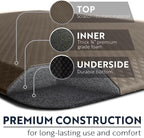 KANGAROO Thick Ergonomic Anti Fatigue Mats for Kitchen Floor, 39x20, Cushioned Standing Office Desk Mat, Waterproof Scratch Resistant Topside, Supportive All Day Comfort Padded Foam Rugs, Cappuccino