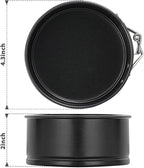 Springform Pan Set, 4-Inch Mini Cake Pan 4 Pack with 50 Pcs Parchment Paper Liners, Nonstick Leakproof for Mini Cheesecakes, Pizzas and Quiches